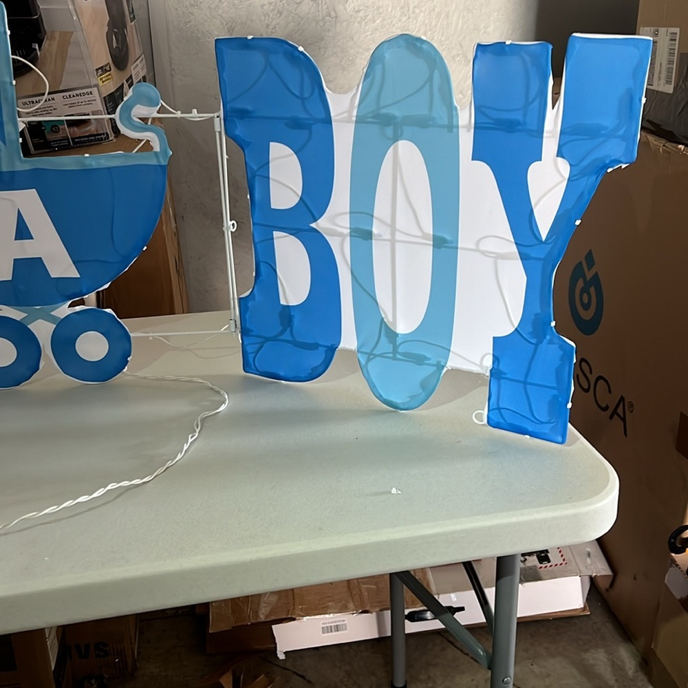 NWT Light Up It's a Boy Sign Great for Baby Showers and Announcements - Picture 8 of 8